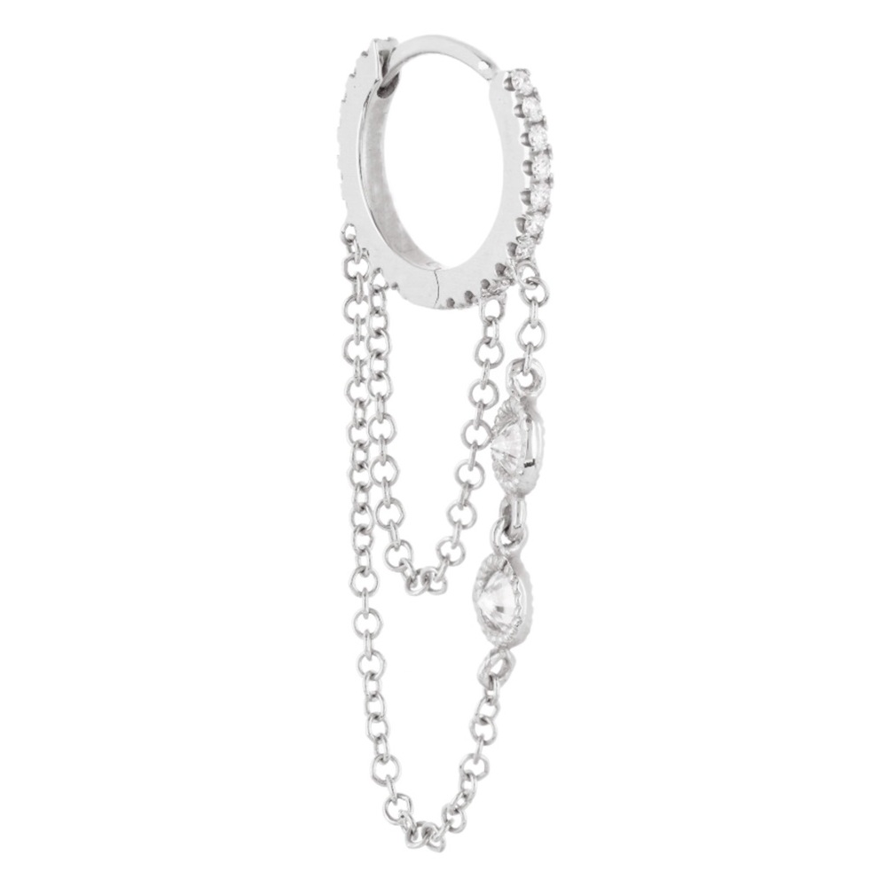 Lady Daisy diamond chain hoop in white gold